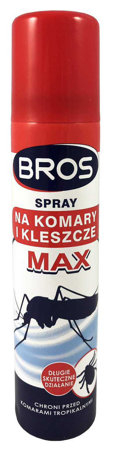 BROS na komary i kleszcze SPRAY MAX 90ml BROS Spray MAX 90 ml na komary i kleszcze w czerwonej tubie z atomizerem