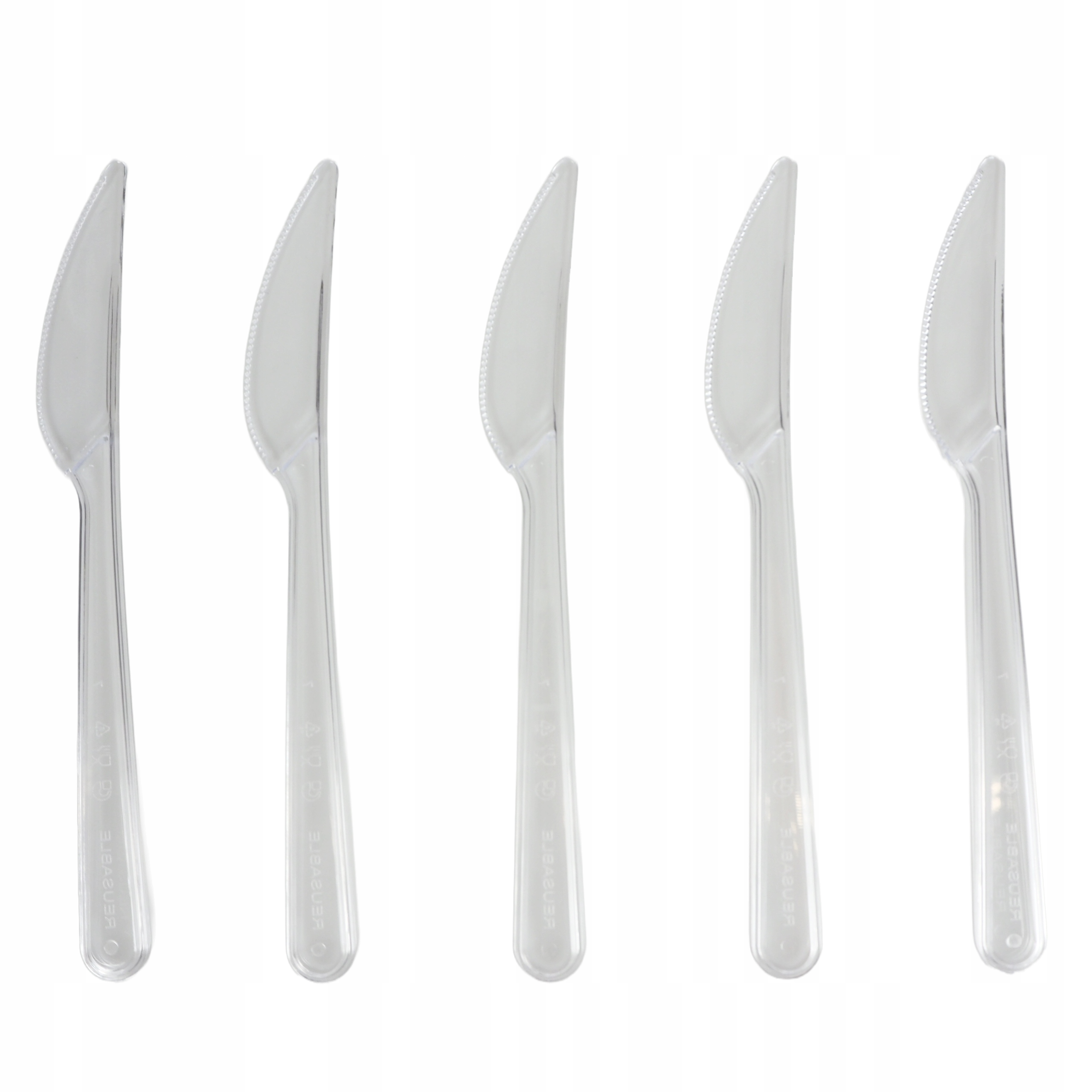 Noże plastikowe transparentne SUPERIOR 17,5 cm, opakowanie 50 sztuk
