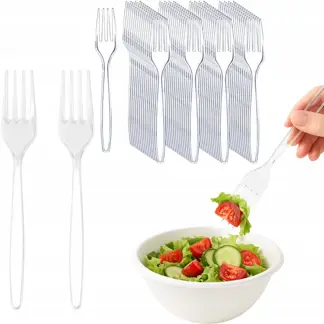 Widelec jednorazowy transparentny Superior 17,5cm 50szt - widok alternatywny