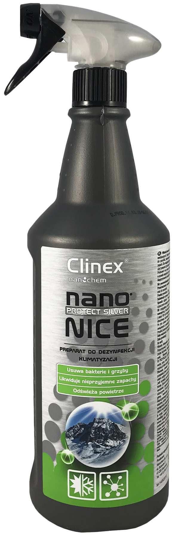 CLINEX Nano Protect Silver NICE dezynfekcja klimatyzacji 1L preparat w butelce ze spryskiwaczem