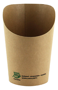 Kubek wrap tortilla frytki brązowy 230ml 50 sztuk z półokrągłym podcięciem