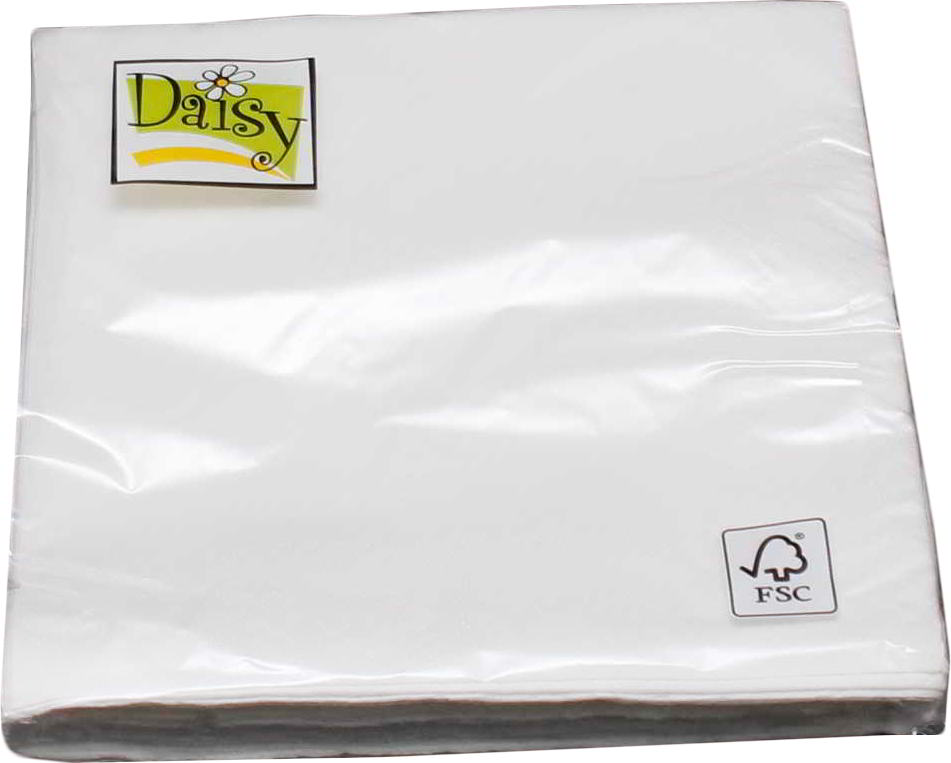 Serwetki papierowe białe 33x33 cm trzywarstwowe 20 sztuk Daisy