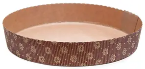 Foremka papierowa TARTA fi-210 x 30mm brązowa-złoty wzorek 1 szt