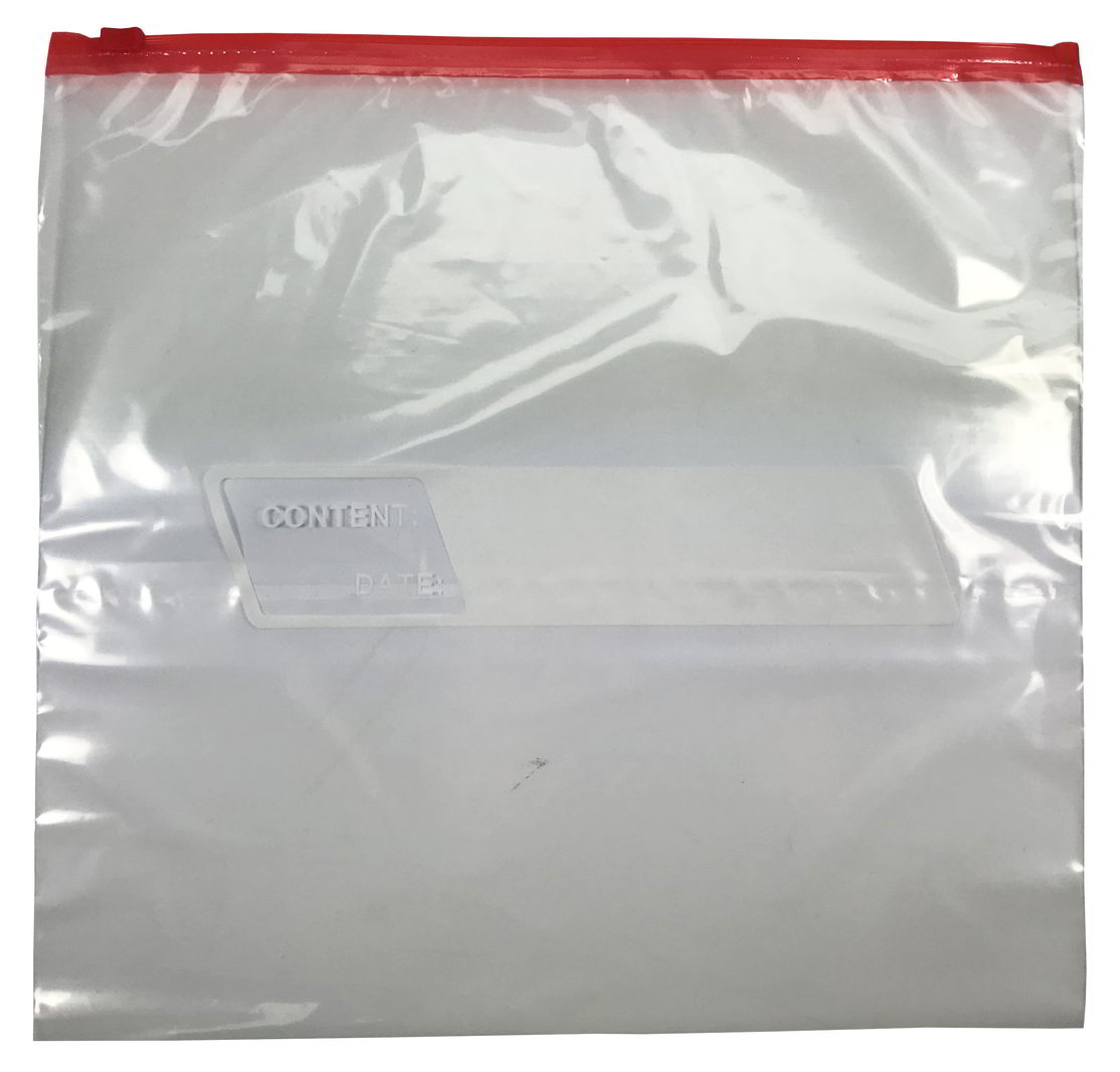 Grube i wytrzymałe worki na mrożonki, wyposażone w suwak ułatwiający szczelne, wielokrotne zamykanie torebki. Służą do pakowania, przechowywania i mrożenia żywności. Posiadają nadrukowane pole pozwalające na umieszczenie opisu, np.: zawartości, daty za...