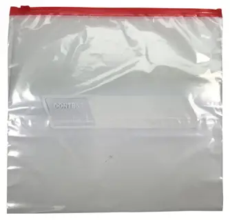 Grube i wytrzymałe worki na mrożonki, wyposażone w suwak ułatwiający szczelne, wielokrotne zamykanie torebki. Służą do pakowania, przechowywania i mrożenia żywności. Posiadają nadrukowane pole pozwalające na umieszczenie opisu, np.: zawartości, daty za...