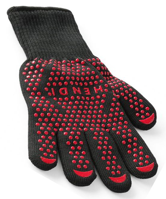 Rękawica odporna na ciepło z pięcioma palcami.
Cechy:

   *Odporność na temperaturę do 350°C
   *Wygodne w użyciu
   *2 sztuki w opakowaniu
   *Certyfikowane rękawice ochronne. Oznakowanie CE zgodne z nowym rozporządzeniem 2016/425/UE w sprawie Ś...