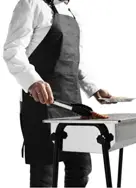 Fartuch do grillowania wykonany z materiału płóciennego 280g/m. Posiada powłokę trudnopalną.
Wymiary :

   *Długość : 81 cm
   *Szerokość: 66 cm
   *Waga: 0,22 kg