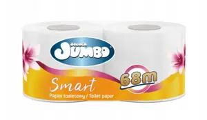 Słonik jumbo SMART idealnie sprawdzi się u osób ze skórą wrażliwą i skłonną do podrażnień. Został wykonany w 100% z celulozy. Poręczne opakowanie, 2 bardzo długie rolki to idealne rozwiązanie, np. w podróży. Rolka zawiera 34metry = 295 listków. Papier ...