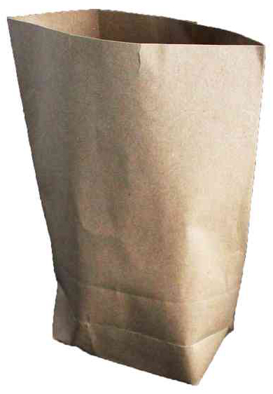Torebki papierowe 0,5 KG "4" 10kg Szare Makulatura bez Atestu Torebka papierowa 0,5 kg z szarego papieru makulaturowego, klockowa, do pakowania materiałów sypkich.