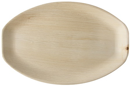 Talerz owalny z liścia palmowego 37x25 cm, biodegradowalny, opakowanie jednej sztuki.