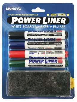 Marker suchościer.Kompl 4 Kolory+czyścikMA-4E Mungyo