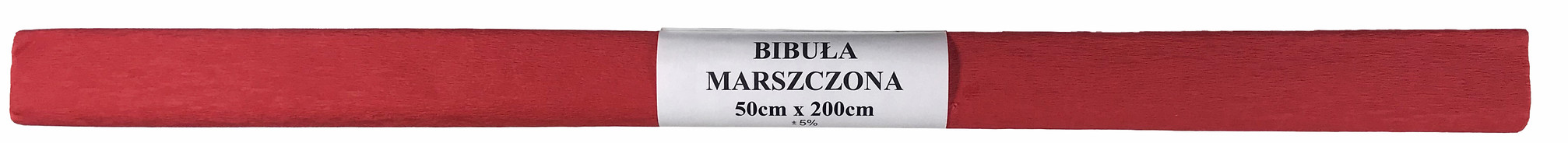 Bibuła marszczona 50x200 cm w kolorze czerwonym, zwój pojedynczy