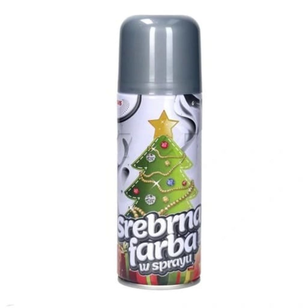 Farba w spray Złota/Srebrna FX100 FX200 Farba w spray srebrna na opakowanie z choinką, pojemnik aerozolowy z szarą nakrywką