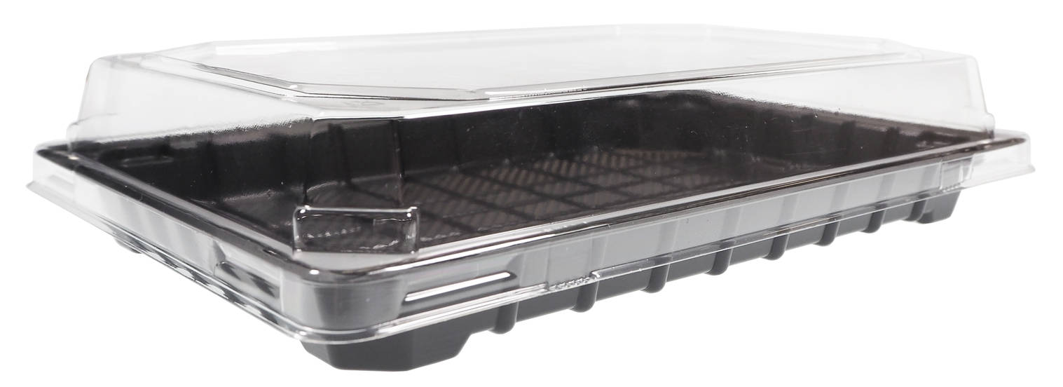 Pojemnik na SUSHI Formipack 302 25szt OPS spód czarny 226/153/20 pokrywa transparentna 230/155/33
