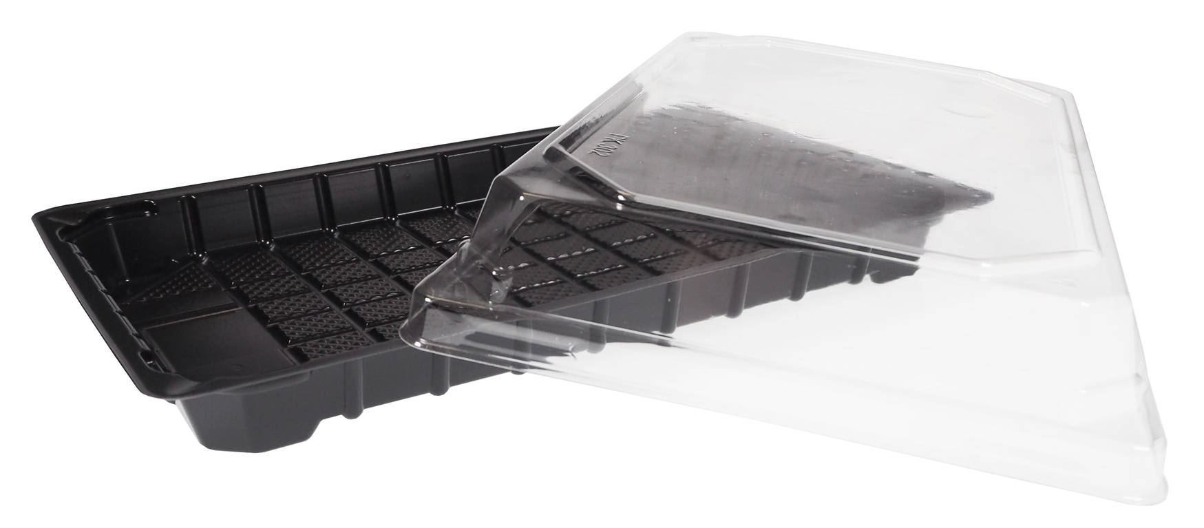 Pojemnik na SUSHI Formipack 302 25szt OPS spód czarny 226/153/20 pokrywa transparentna 230/155/33