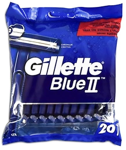 Jednorazowa maszynka do golenia dla mężczyzn Gillette Blue II posiada chromowane ostrza, które charakteryzują się wyjątkową trwałością. Pasek nawilżający w kontakcie z wodą uwalnia substancje, które zapewniają natychmiastowe nawilżenie skóry. W komplec...