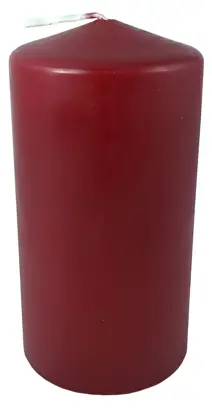 Świeca pieńkowa bordo o wymiarach 6cm x 11cm, 1 sztuka z nitką.