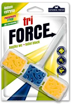 Kostka WC General Fresh  TRI FORCE 1szt CYTRYNA 45g