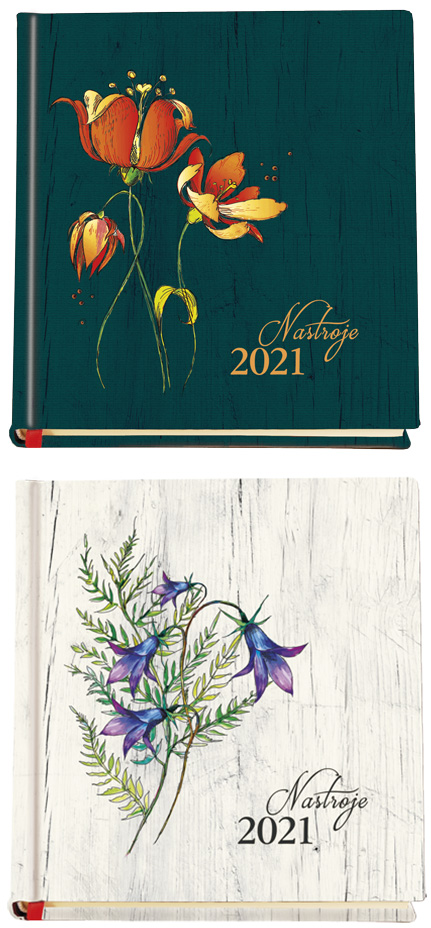 Kalendarz Terminarz Nastroje
   *format:140x140mm
   *rodzaj papieru: offset 70g/m2 kremowy
   *układ kalendarium: 1 tydzień - 2 strony
   *ilość stron: 144
   *druk: 2 kolory
   *oprawa: twarda, okładka barwna foliowana,
   *jedna tasiemka.