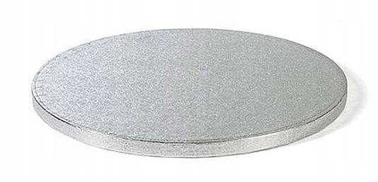 Podkładka tortowa okrągła fi-23cm srebrna sztywna 1 szt