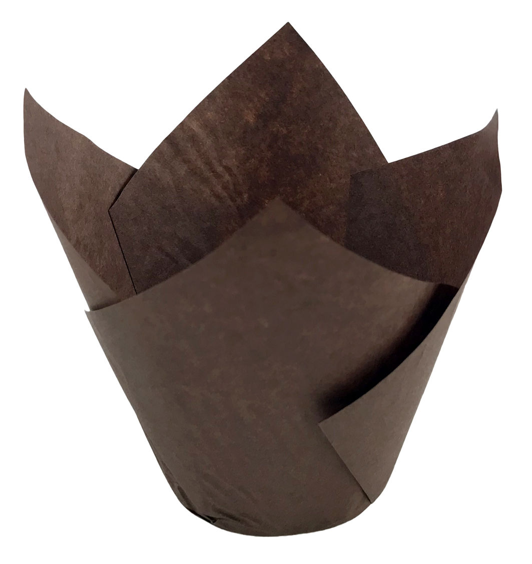 Papilotka tulipan brąz 160x50 mm, papierowa do pieczenia, 100 sztuk.