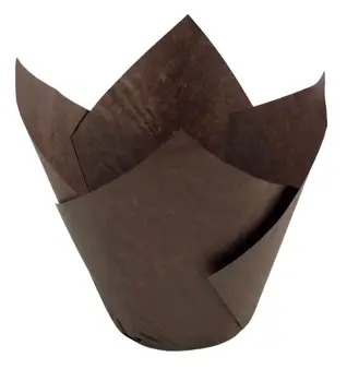 Papilotka tulipan brąz 160x50 mm, papierowa do pieczenia, 100 sztuk.