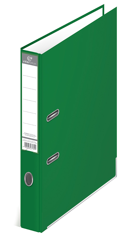 Segregator A4 50 mm MATOWY ZIELONY Ekonomiczny segregator wykonany z kartonu o grubości 2mm, gramatura 1170gsm. Wyposażony w dolną listwę wzmacniającą oraz dwustronną, wymienną etykietę grzbietową. Wzmocniony otwór na palec. Zmieści 300 kartek. Szerokość grzebietu: 50mm