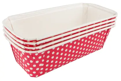 Foremka Papierowa PLUMPY 199/72/60 czerwona w białe kropki  1szt - widok alternatywny