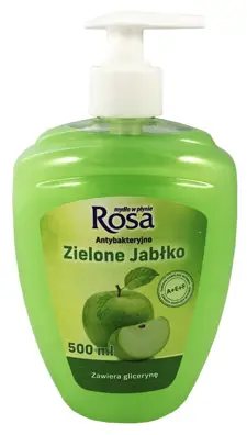Mydło w płynie ROSA z pompką 0,5L ZIELONE JABŁUSZKO ZIELONE