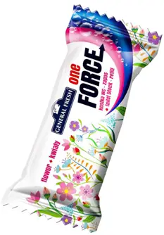 Kostka WC General Fresh One Force 40g zapas o zapachu kwiatowym niebiesko-różowa.