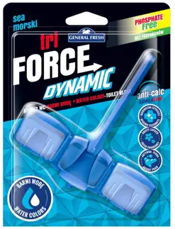 Kostka WC General Fresh  TRI FORCE 1szt BARWIĄCA DYNAMIC  MORZE 45g