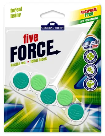 Kostka WC General Fresh FIVE FORCE 50g LEŚNY