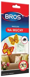 BROS Naklejka na Muchy 2szt Środek na muchy w postaci naklejek z nadrukiem kolorowych motyli. Naklejki łatwe w obsłudze, można je stosować w miejscach widocznych, dzięki estetycznemu wyglądowi. Opakowanie zawiera: 2 szt.