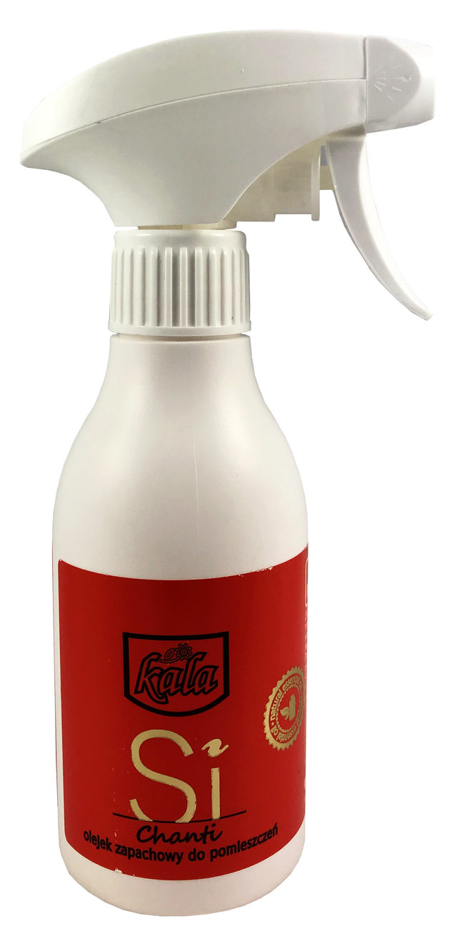 Odświeżacz KALA Si Chanti olejek zapachowy 250ml w butelce ze sprayem.