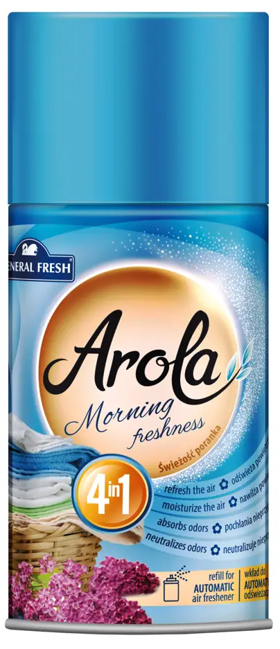 Odświeżanie i nawilżanie powietrza, pochłanianie i neutralizacja nieprzyjemnych zapachów, intensywny i przyjemny zapach. Długa żywotność produktu, nowoczesny i atrakcyjny design.

Pojemność: 250ml
Zapach: świeżość poranka