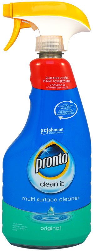 Płyn do mebli PRONTO MULTI-SURFACE 500ml Płyn do mebli Pronto Multi-Surface 500ml w sprayu, butelka niebieska z żółtą głowicą