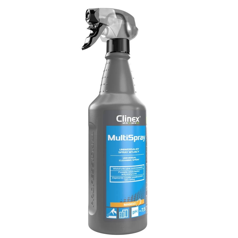 Uniwersalny płyn czyszczący CLINEX Multi Spray Mango 1L w butelce ze sprayem