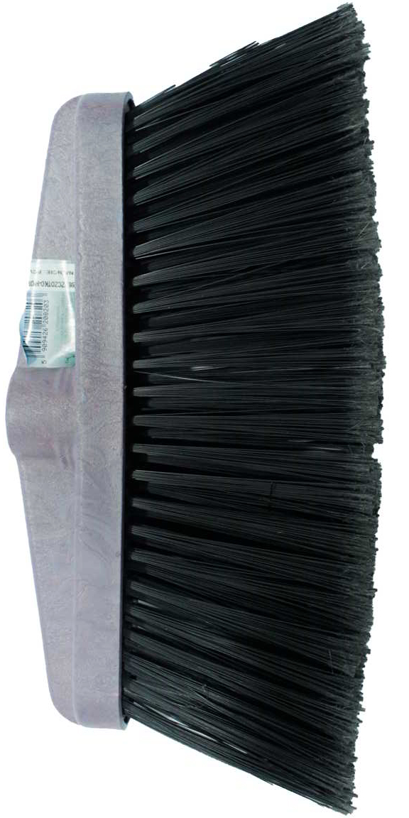 Szczotka miotła plast/pcv WYSOKA Miotła w oprawie plastikowej. Posiada wewnętrzny gwint na kij 22mm. Zastosowane włosie to PCV o średnicach, 0,60-1,0 mm. Długość włosia: 9cm.