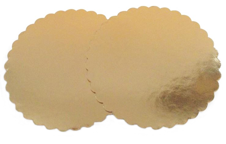 Podkładka złota okrągła karbowana fi 32cm pod tort 1szt