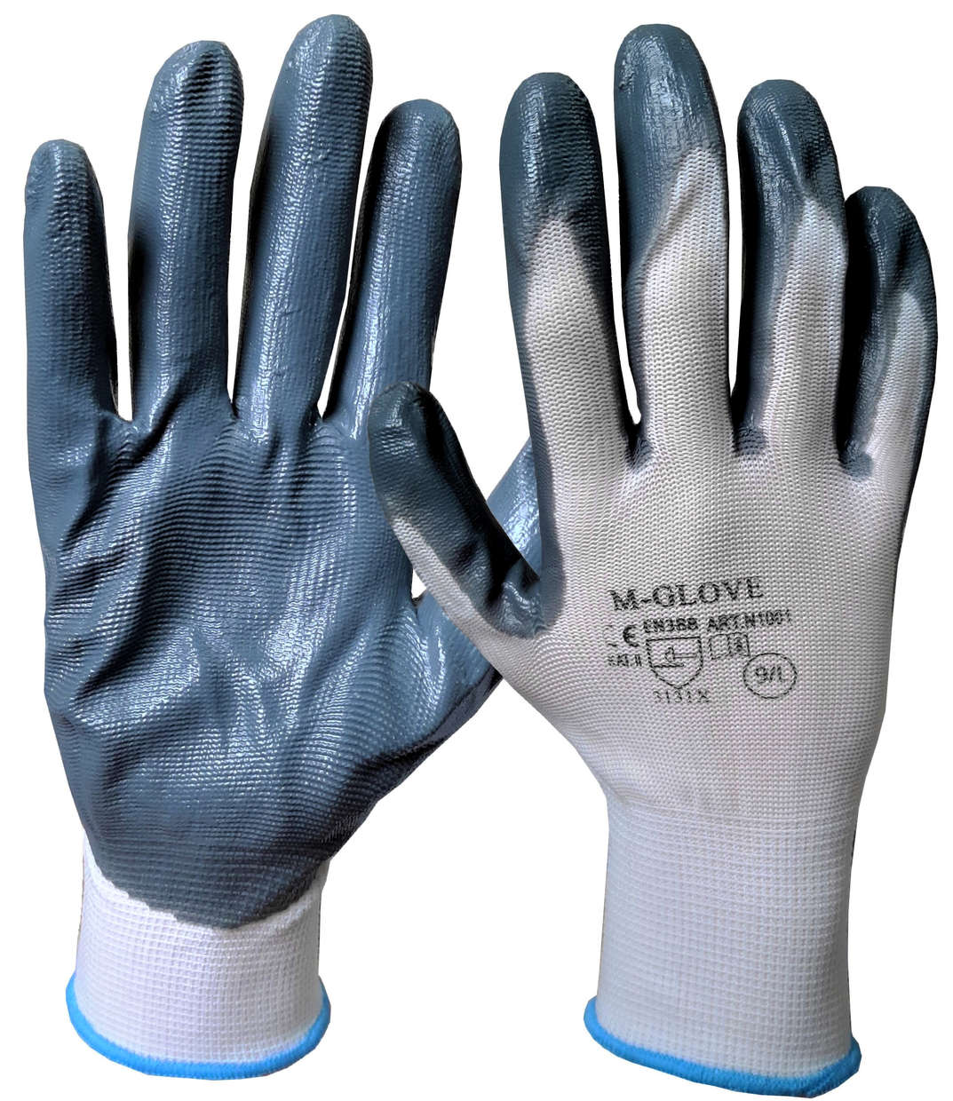 Rękawice ochronne BIAŁO-SZARE 1 para 10/XL z dzianiny poliestrowej powlekane nitryle Rękawice ochronne z białej elastycznej dzianiny poliestrowej, bez szwów, powlekane w części chwytnej szarym nitrylem. Rękawice zakończone są elastycznym ściągaczem.
Rozmiar: XL/10