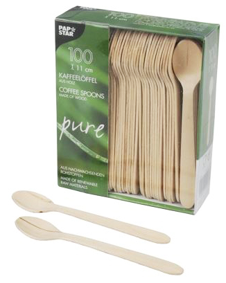 Drewniane łyżeczki do kawy 11cm opakowanie 100 sztuk naturalne biodegradowalne