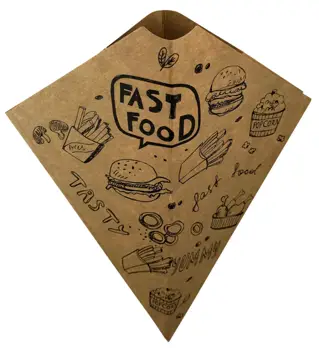 Opakowanie na FRYTKI 100g 19/16,5 50szt Kartonik z miejscem na DIP  kolor KRAFT FAST FOOD