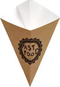 Opakowanie na FRYTKI 100g 19/16,5 50szt Kartonik z miejscem na DIP kolor KRAFT FAST FOOD - widok alternatywny