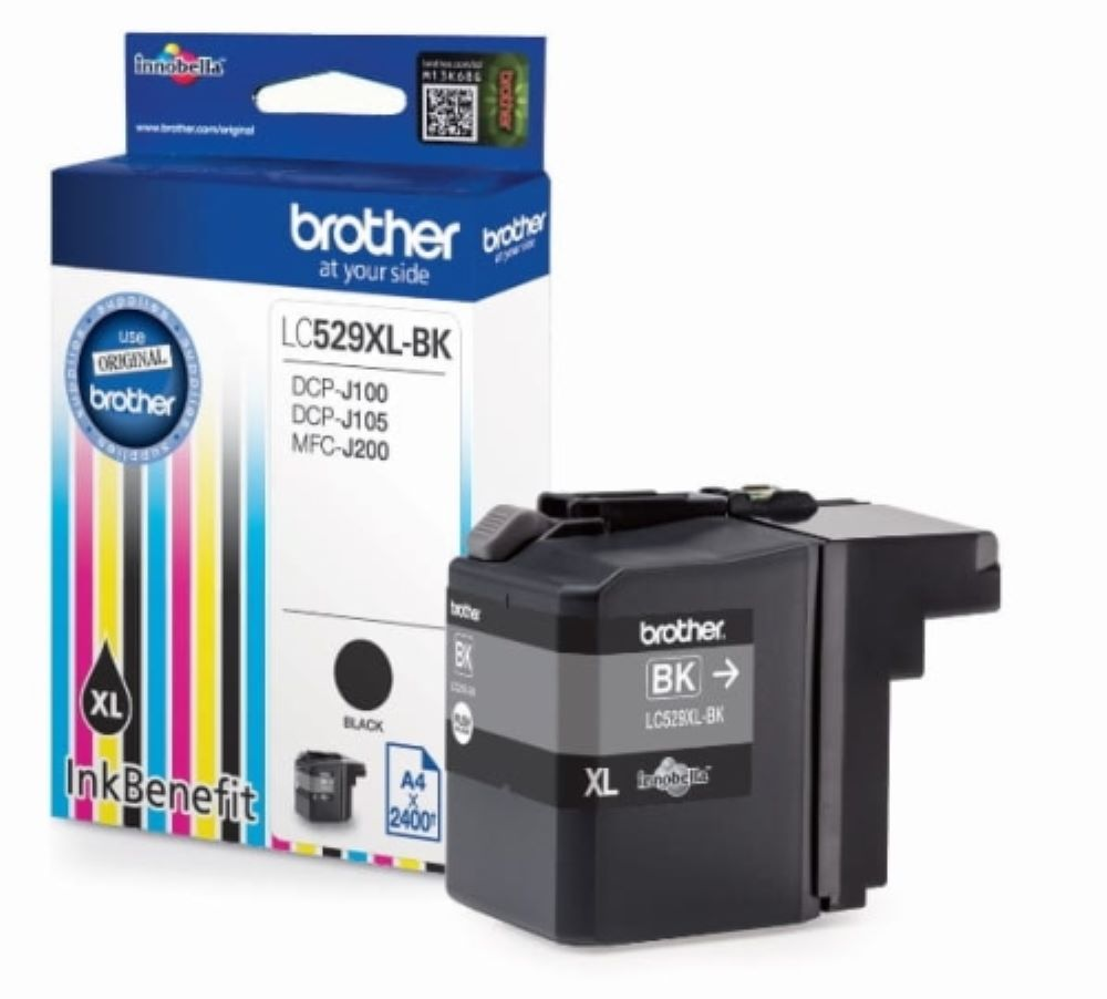 Tusz BROTHER LC529XL-BK czarny InkBenefit XL wydajność 2400 stron do drukarek DCP i MFC.