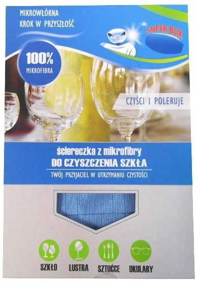 Ścierka mikrofibra Feniks do szkła 50x60 cm, niebieska, 100% mikrofibra do czyszczenia szyb i luster