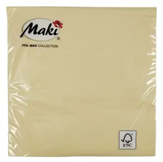 Serwetka kolorowa  33/33  3warst.  20szt Kremowy