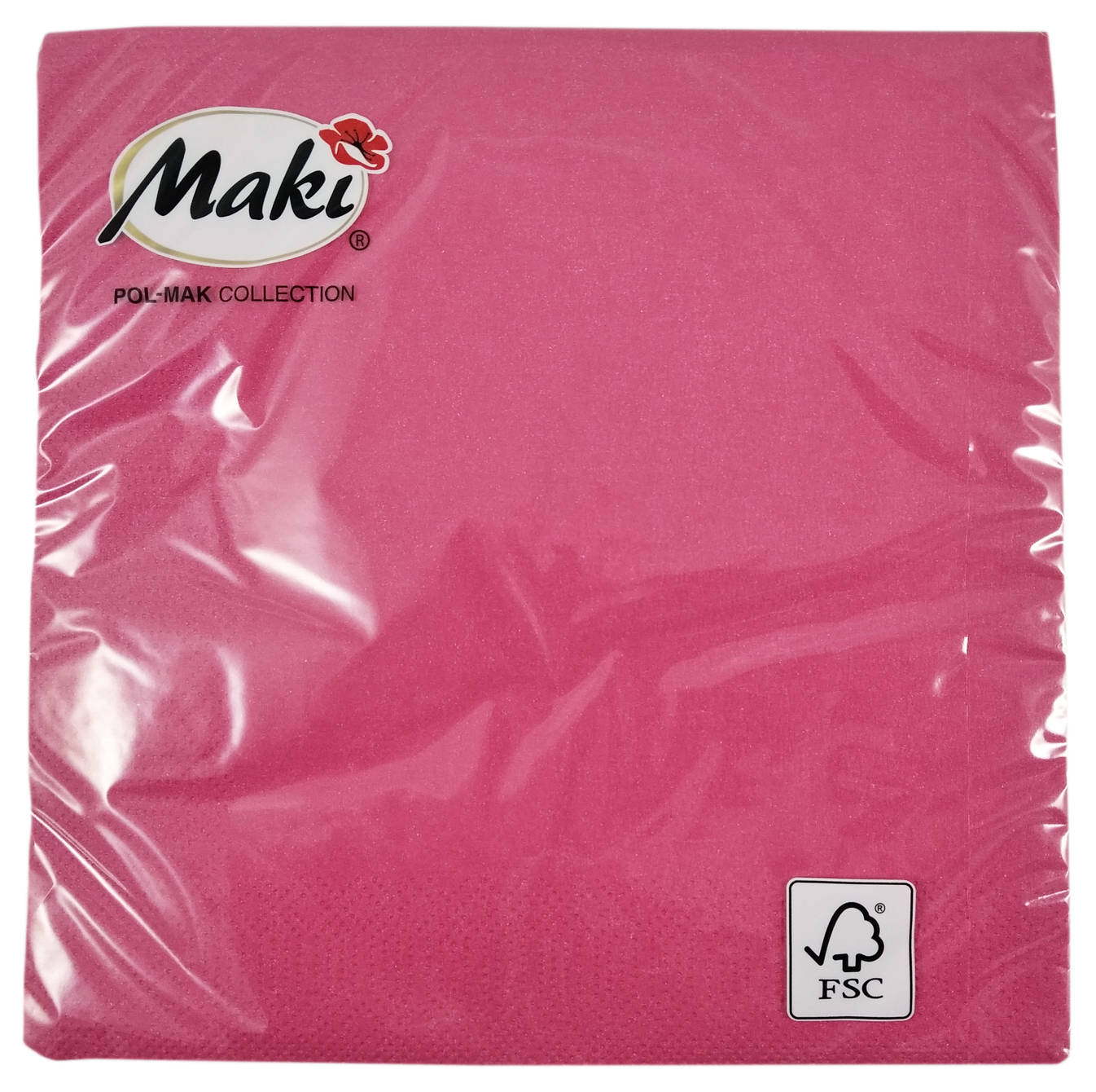 Serwetki Maki 33x33 cm 3-warstwowe 20 sztuk w kolorze fuksja