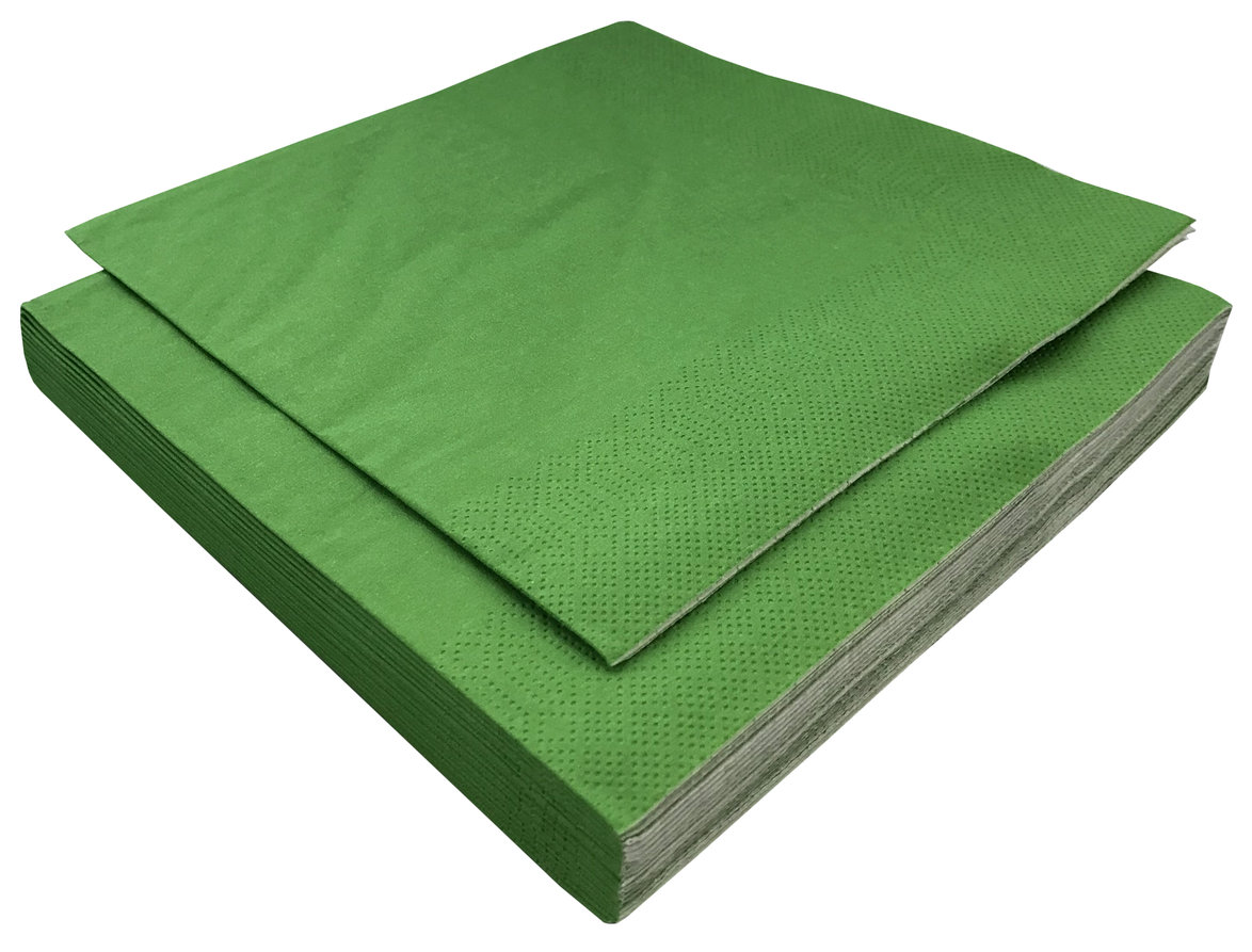Serwetka kolorowa 33/33 3warst. 20szt Zielony Serwetka kolorowa 33x33 cm 3-warstwowa zielona, opakowanie 20 sztuk