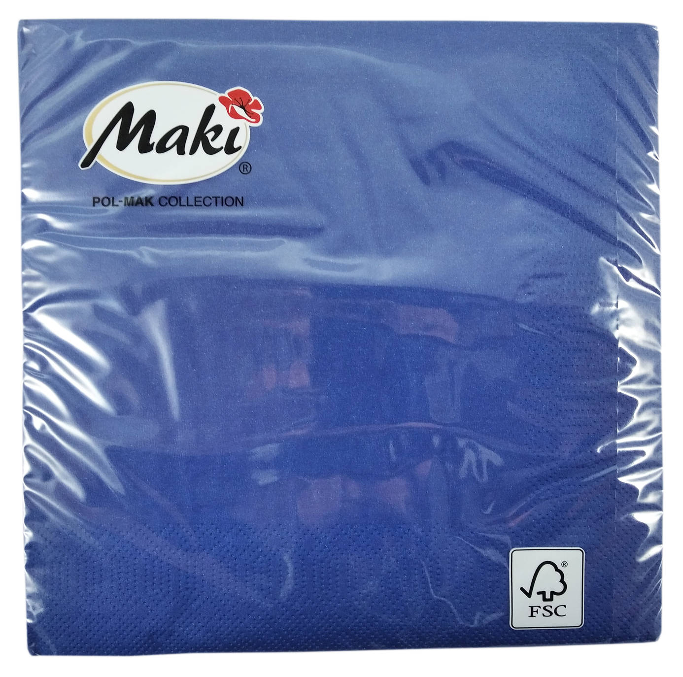 Serwetka kolorowa 33/33 3warst. 20szt Granatowy WARM NAVY Serwetka kolorowa 33x33 cm 3-warstwowa granatowa Maki 20 sztuk