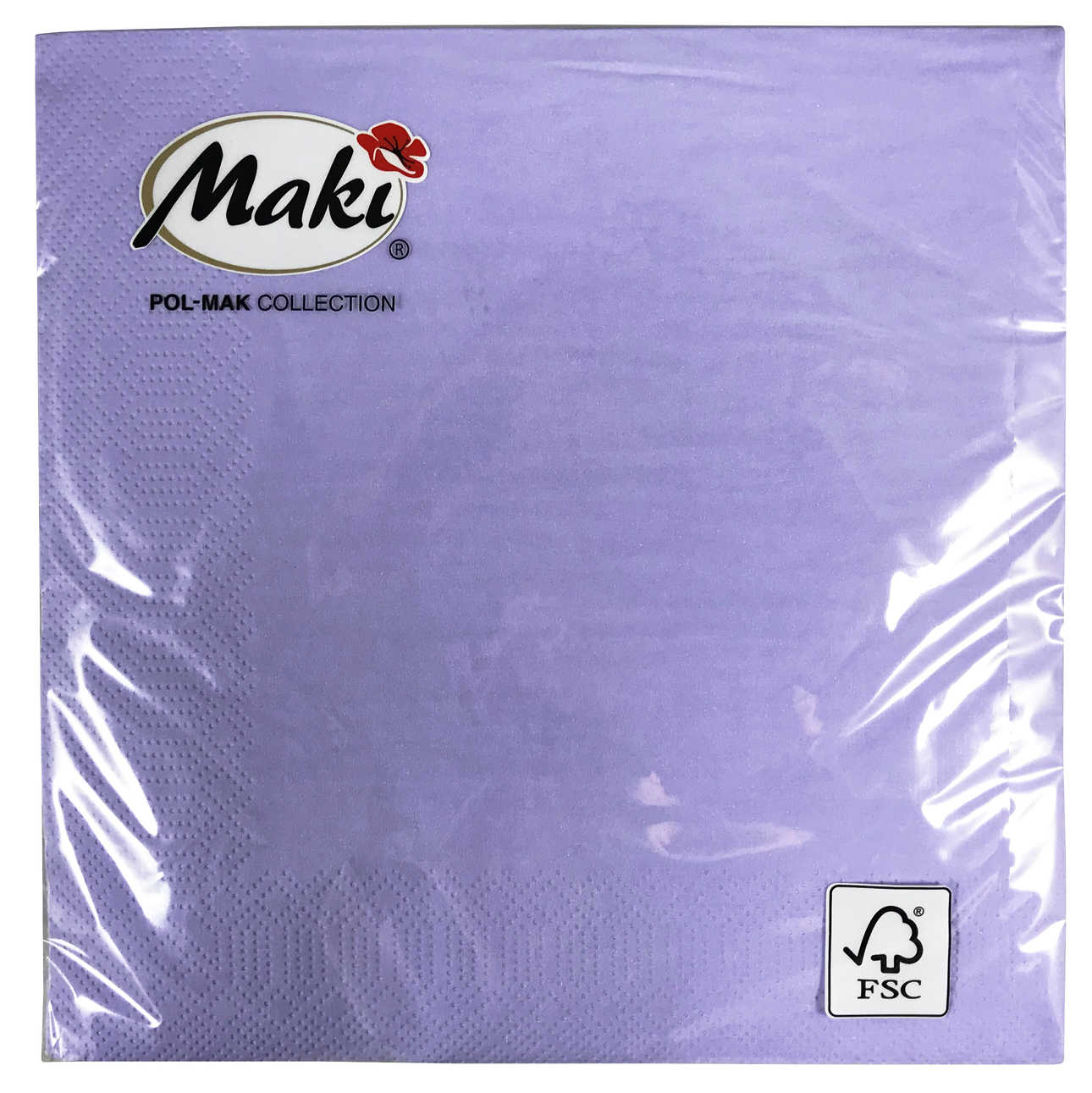 Serwetka kolorowa 33/33 3warst. 20szt Lawendowy Serwetki kolorowe 33x33 cm lawendowe 3-warstwowe 20 sztuk Maki